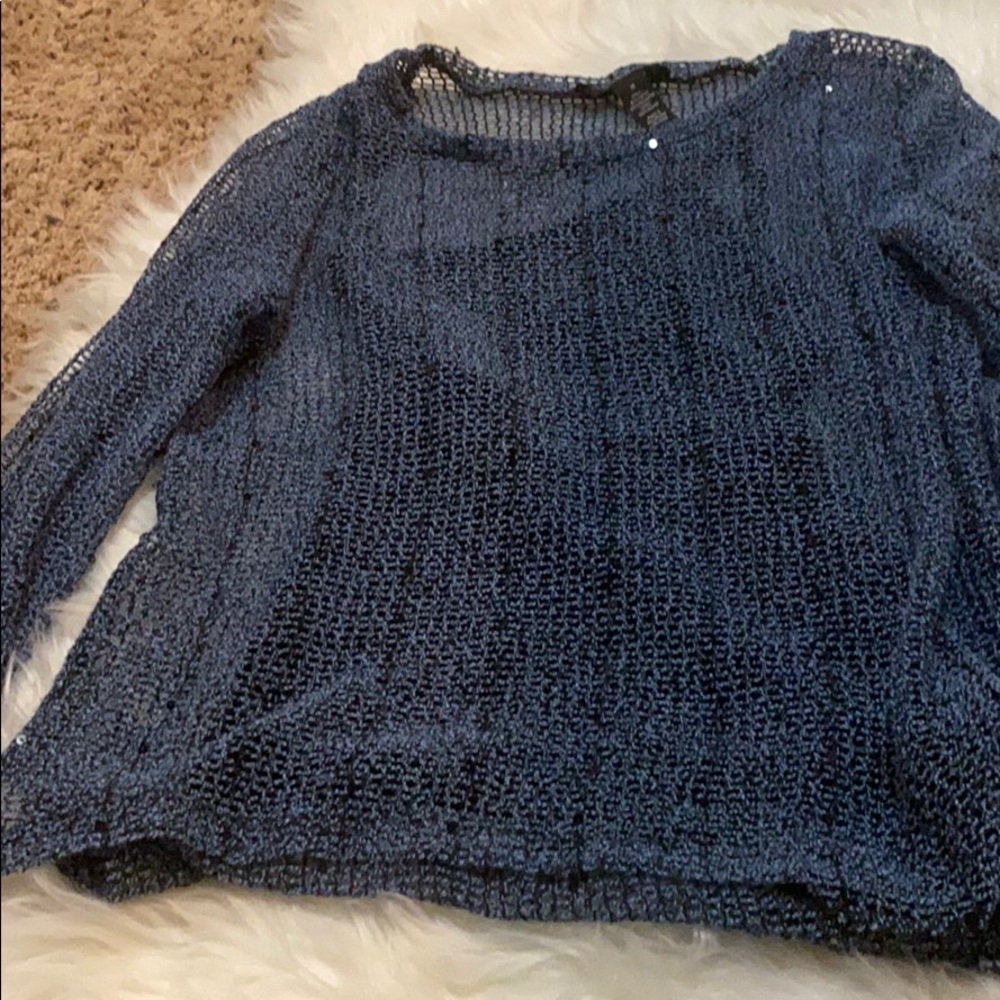 Blue sequin sweater